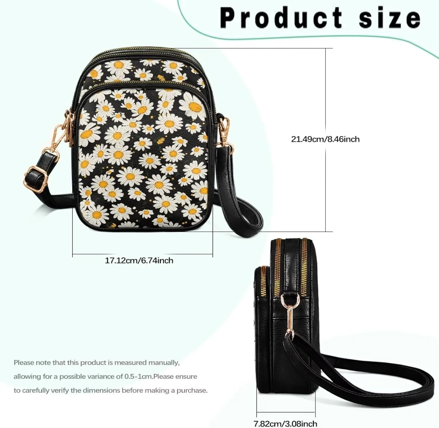 Small Crossbody Phone Bag, Hot Air Balloon PU Leather Cell Phone Purse Wallet, Mandala Folk Art Travel Sling Bag