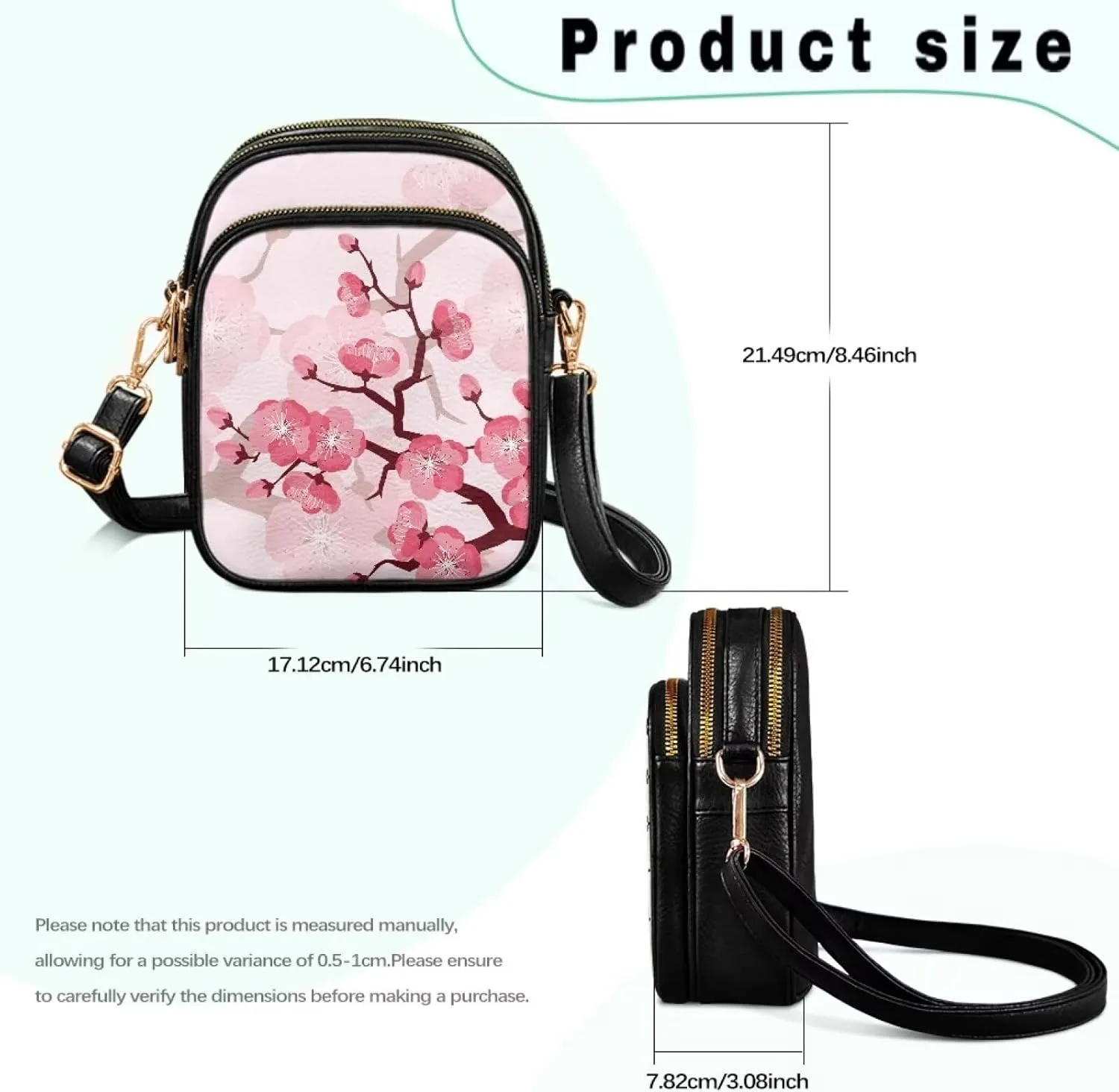 Small Crossbody Phone Bag, Hot Air Balloon PU Leather Cell Phone Purse Wallet, Mandala Folk Art Travel Sling Bag
