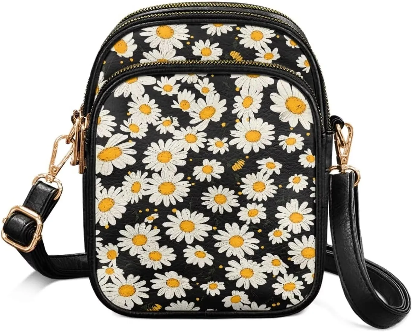 Small Crossbody Phone Bag, Hot Air Balloon PU Leather Cell Phone Purse Wallet, Mandala Folk Art Travel Sling Bag