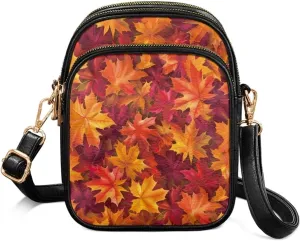 Small Crossbody Phone Bag, Hot Air Balloon PU Leather Cell Phone Purse Wallet, Mandala Folk Art Travel Sling Bag