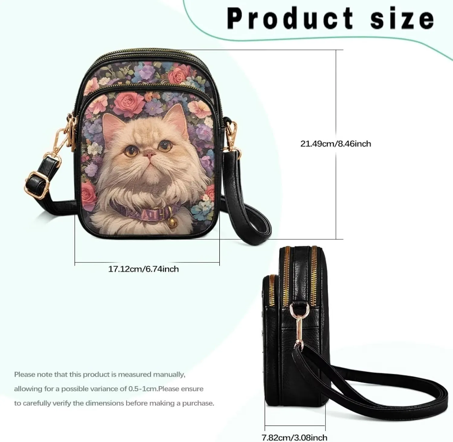 Small Crossbody Phone Bag, Hot Air Balloon PU Leather Cell Phone Purse Wallet, Mandala Folk Art Travel Sling Bag
