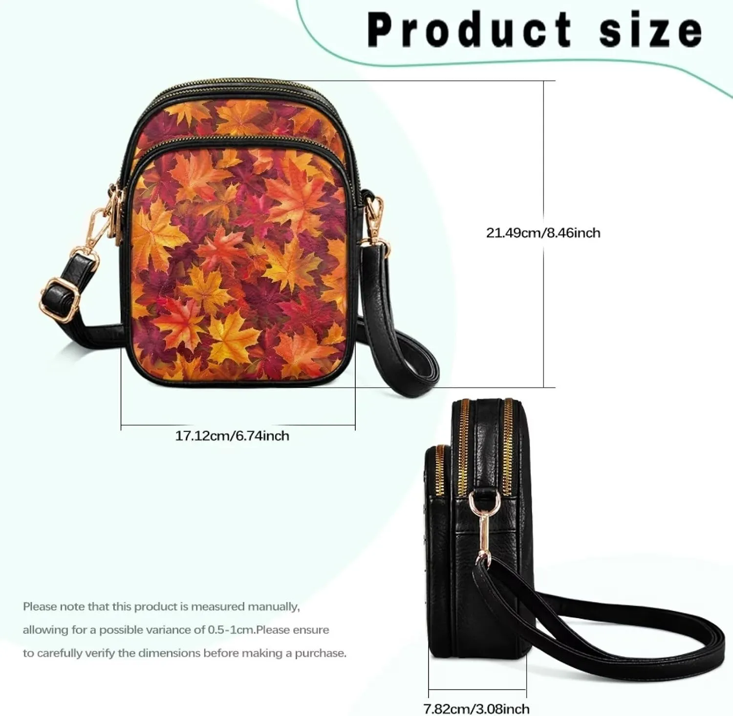 Small Crossbody Phone Bag, Hot Air Balloon PU Leather Cell Phone Purse Wallet, Mandala Folk Art Travel Sling Bag
