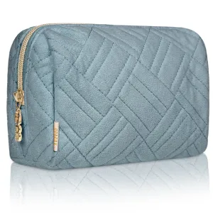 Small Embroidered Cosmetic Pouch - Baby Blue
