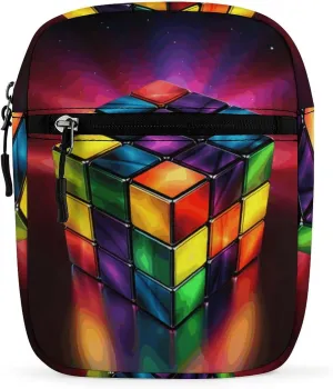 Small Satchel, Magic Cube â€‹Puzzle Print Crossbody Bag Casual Crossbody Bag Detachable Strap Bag Daily Use Satchel Functional Handbag