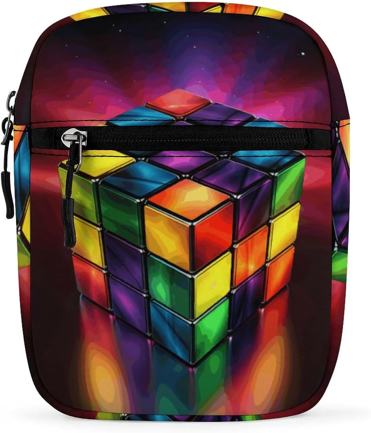 Small Satchel, Magic Cube â€‹Puzzle Print Crossbody Bag Casual Crossbody Bag Detachable Strap Bag Daily Use Satchel Functional Handbag