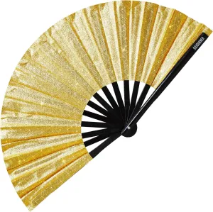 SoJourner Bags Rave Fan - Large Folding Fan - Clack Fan Hand Fan for Raves, Halloween, Burlesque, Rainbow Outfits for Women & Festival Accessories
