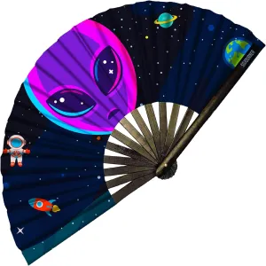 SoJourner Bags Rave Fan - Large Folding Fan - Clack Fan Hand Fan for Raves, Halloween, Burlesque, Rainbow Outfits for Women & Festival Accessories