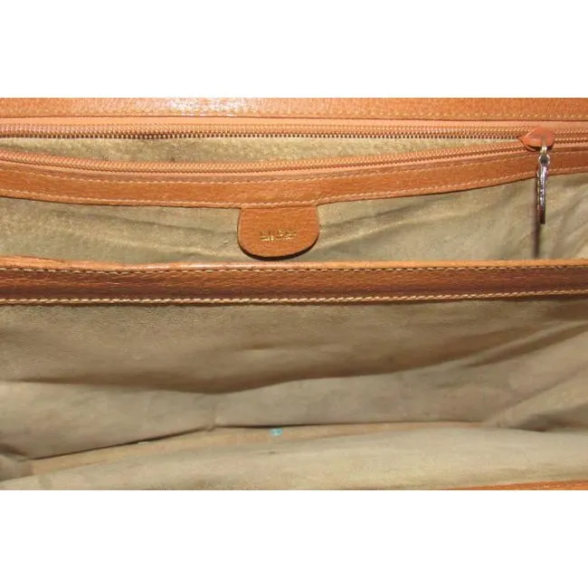 SOLD-Gucci camel leather Bamboo line laptop bag/briefcase