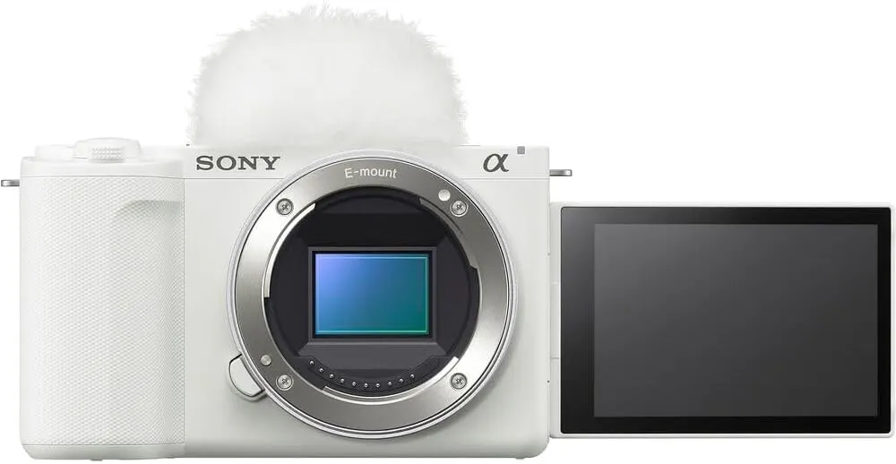 Sony Alpha ZV-E10 II Mirrorless Camera (Body Only, White) (ZVE10M2KW), 64GB Memory Card, Bag, Card Reader, HDMI Cable, Flex Tripod, Hand Strap, Memory Wallet, Cleaning Kit