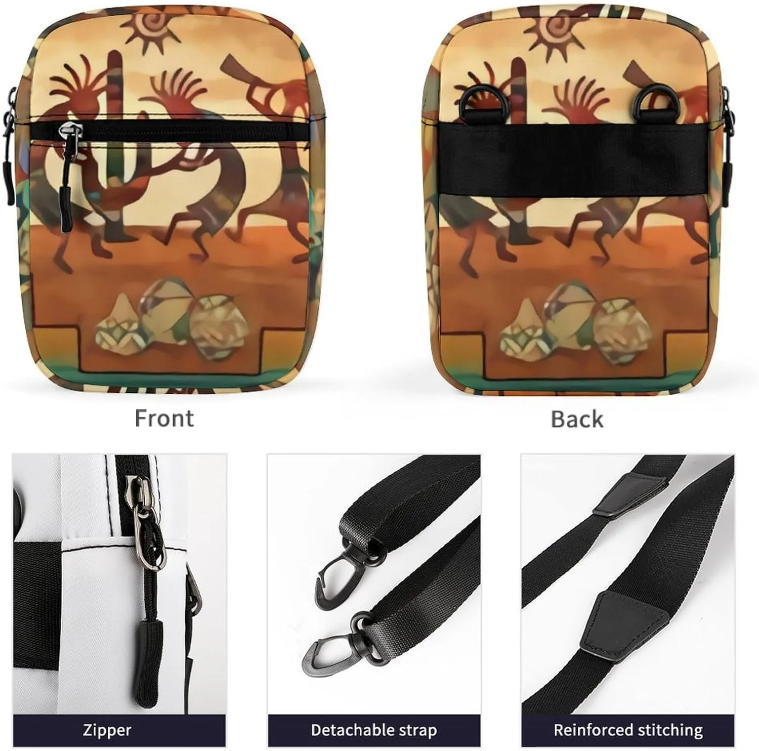 Southwest Native American Dance Crossbody Bag Small Shoulder Bag Waterproof, Lightweight And Convenient