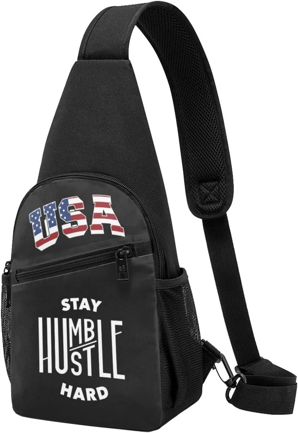 Stay Humble, Hustle Hard,Casual one-shoulder crossbody chest bag, fashionable crossbody chest bag