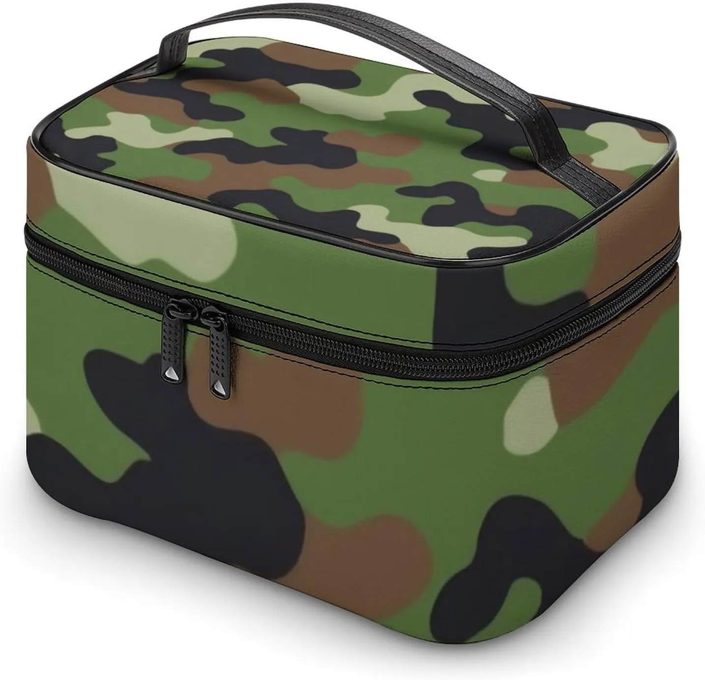 Stylish Cosmetic Bag for Women, Travel Toiletry Storage Bag with with Zipper Pouch Cool Camo Military Camouflage Makeup Organizer Case