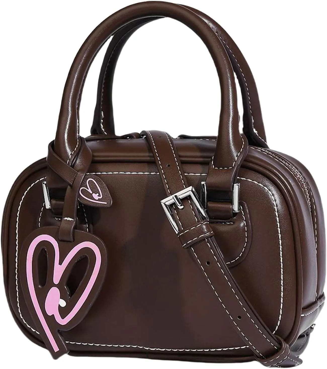 Stylish PU Leather Women's Bowling Bag - Fashionable Shoulder & Crossbody Handbag for Autumn/Winter Shopping