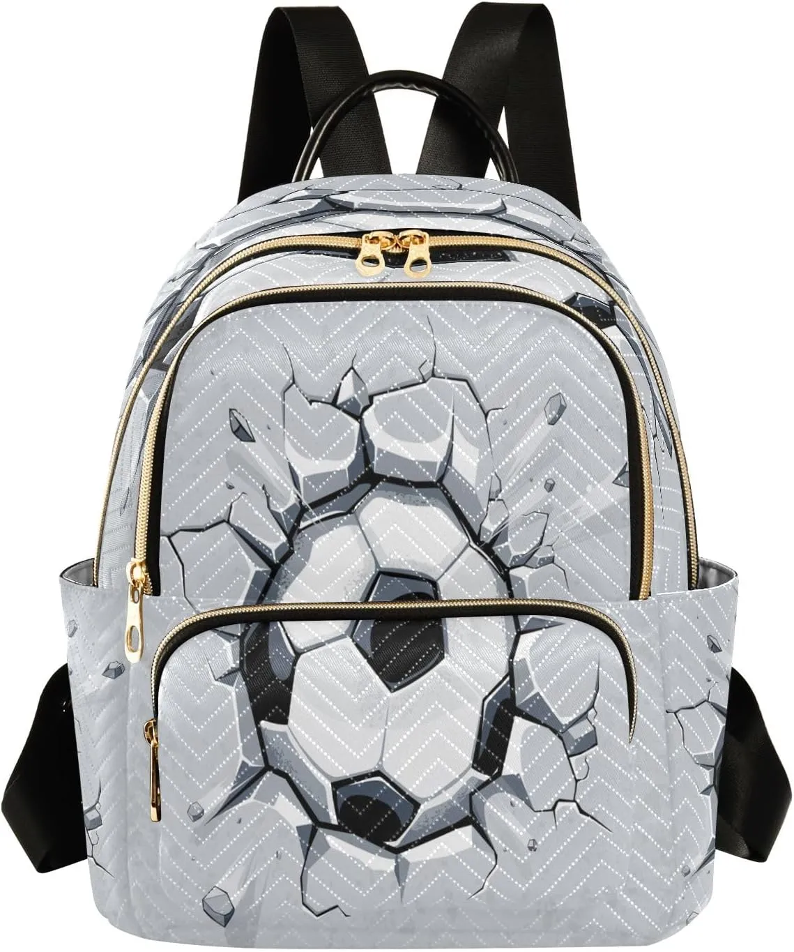 SUABO Fracture Wall Football Fashion Backpack Purse Ladies Fashion Rucksack Travel Shoulder Bag Casual Daily Backpack