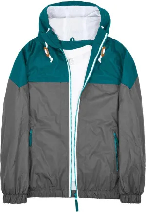 SUNDAY ROSE Men's Lightweight Hooded Jackets Vintage Patchcolor Windbreaker Packable Raincoat for Hiking