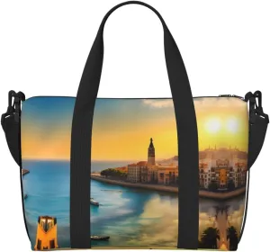 Sunset in Barcelona Crossbody handbag, travel casual handbag, suitable for work, travel, fitness, tourism, women's zipper storage bag,