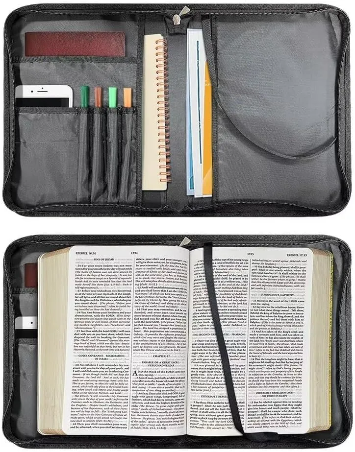 Suobstales Hummingbird Daisy Print Bible Cover for Men Women Leather Bible Case Large Bible Carrying Case Bible Carrier with Shoulder Strap, Study Bible Tote Bag Handbag for Bible Accessories, XL