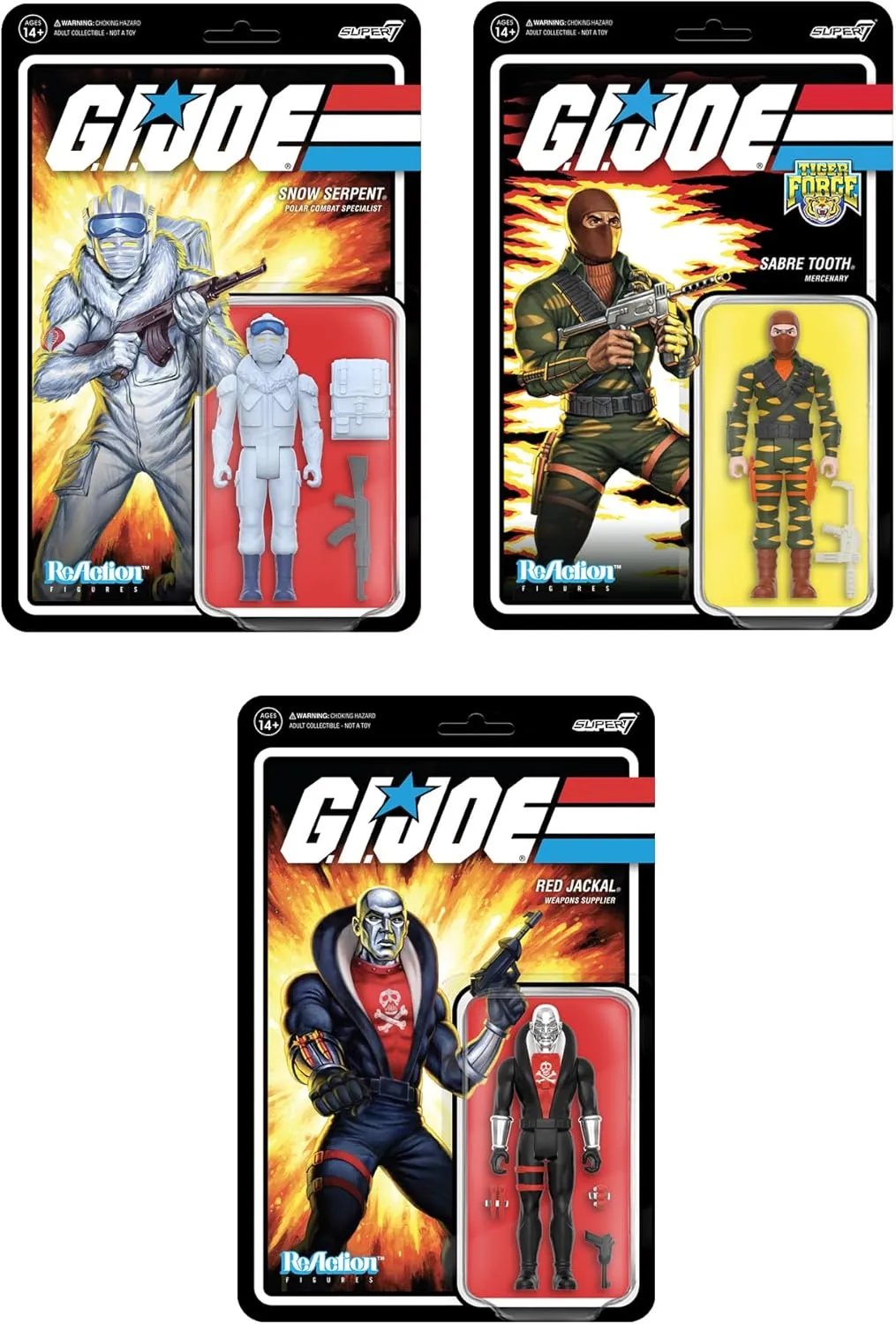 Super7 G.I. Joe Cobra Snow Serpent - 3.75" G.I. Joe Action Figure with Accessory Classic Cartoon Collectibles and Retro Toys