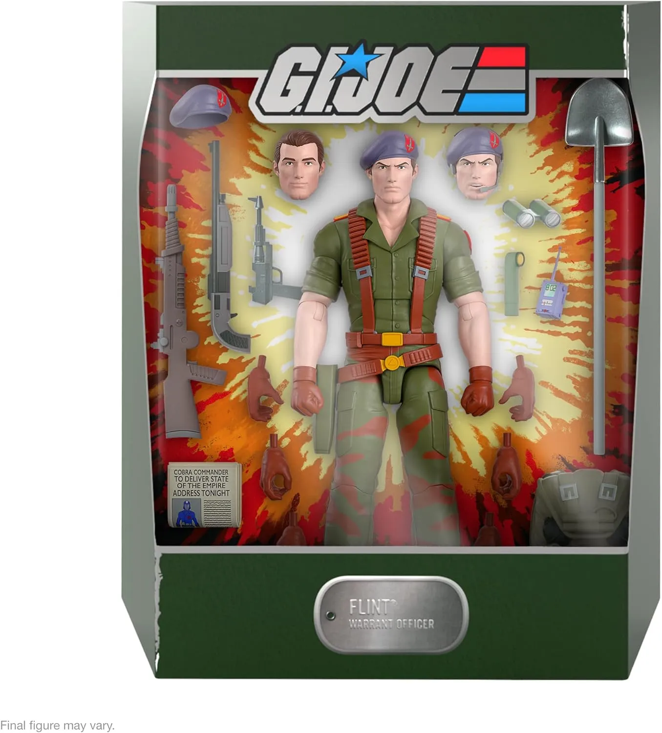 Super7 ULTIMATES! G.I. Joe Flint - 7" G.I. Joe Action Figure with Accessories Classic Cartoon Collectibles and Retro Toys