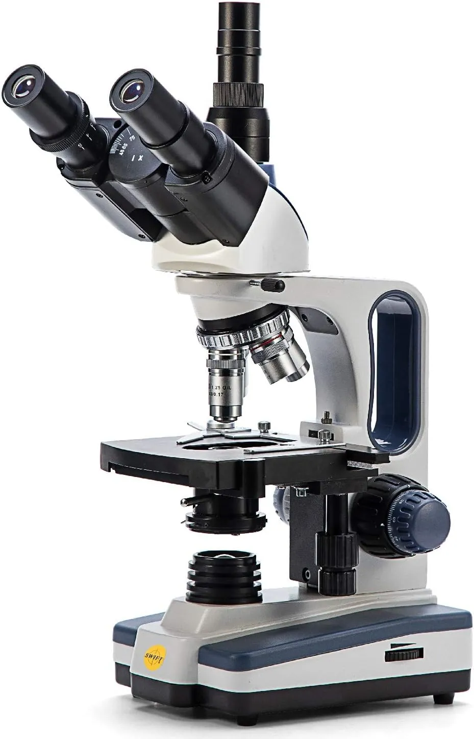 SWIFT 40X-2500X Trinocular Compound Microscope with 10MP Digital Camera and Slides, Mechanical Stage, Abbe Condenser