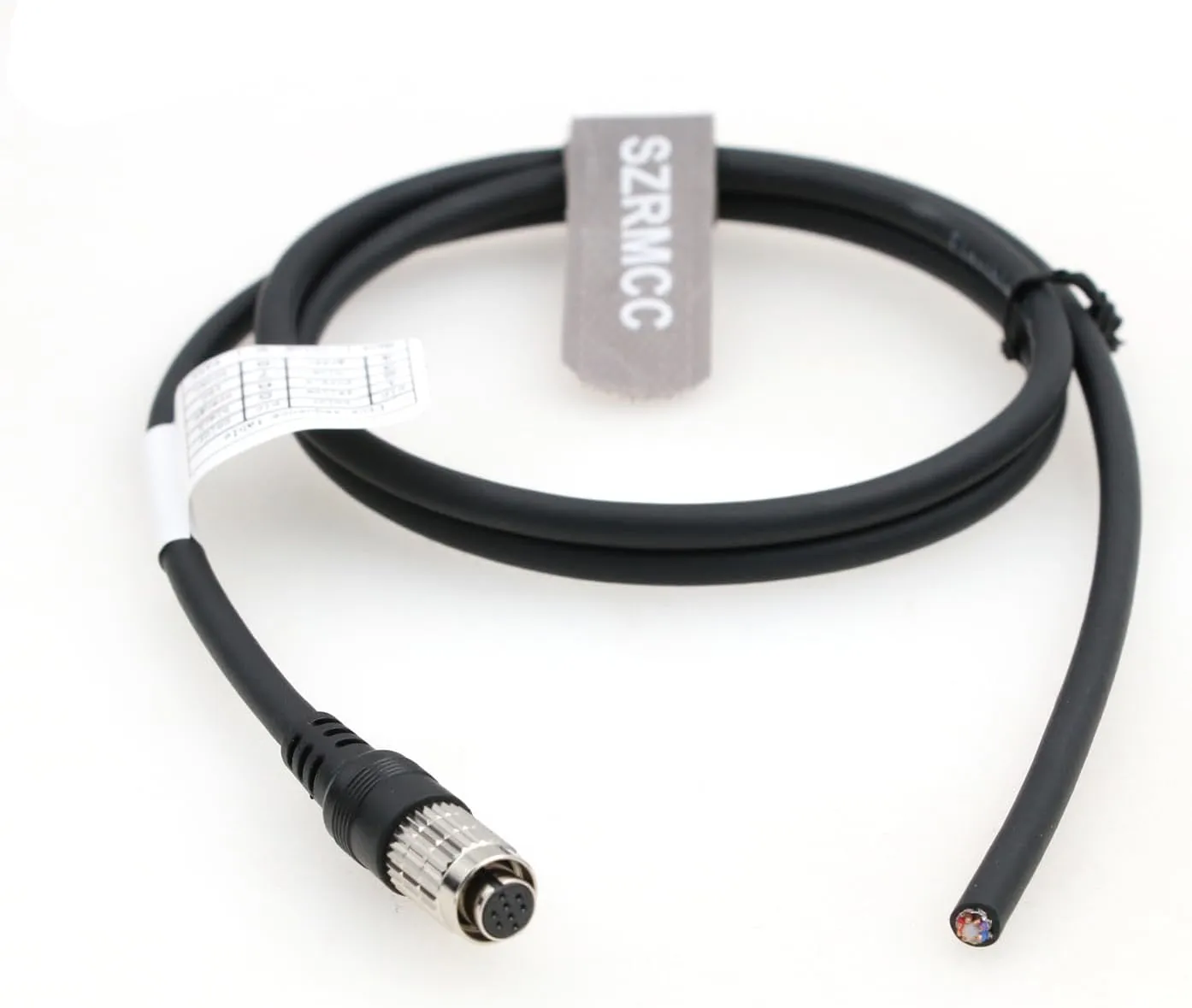 SZRMCC Hirose 8 Pin Female to Open End HR25-7TR-8S Shielded I/O Power Cable Cable for FLIR Allied Vision Mako GigE CCD DAHENG Imaging Industry Machine Vision Camera (1m)