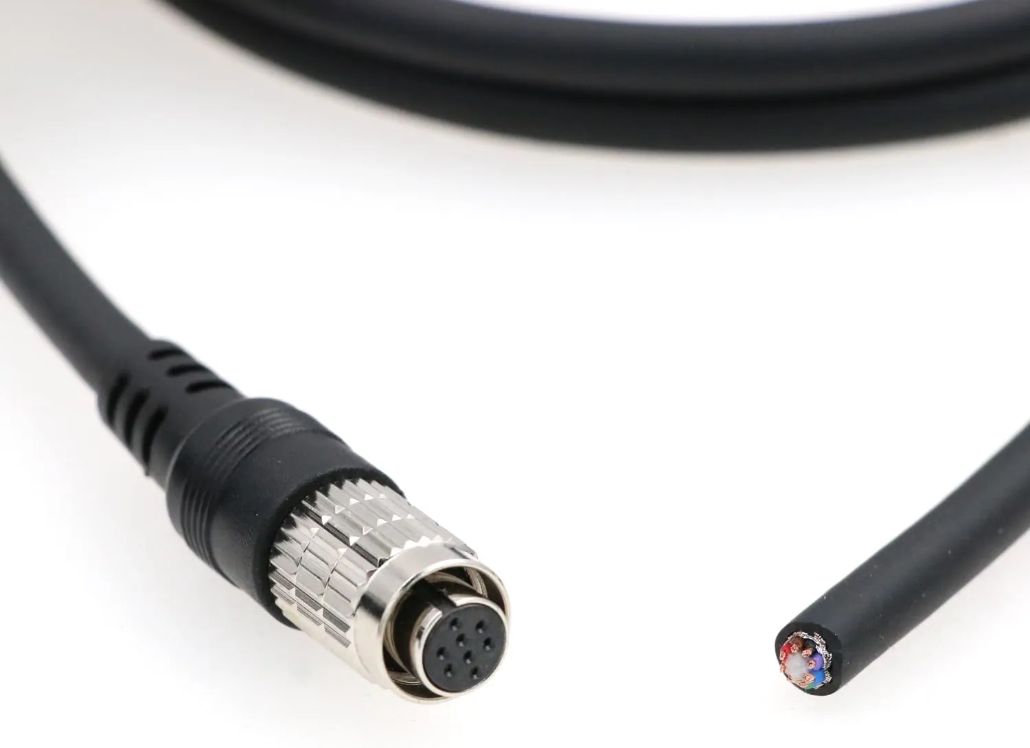 SZRMCC Hirose 8 Pin Female to Open End HR25-7TR-8S Shielded I/O Power Cable Cable for FLIR Allied Vision Mako GigE CCD DAHENG Imaging Industry Machine Vision Camera (1m)