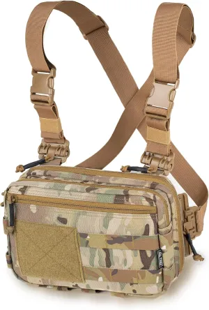 Tactical Chest Rig Bag Concealed Carry CCW Pack Molle Pouch IFAK EMT Medical Organizer for Outdoor Hunting Shooting Hiking with Quick Release Harness