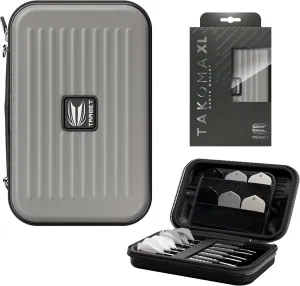 TARGET Takoma XL Darts Wallet, Grey - Darts Case Holds 6, EVA Dart Holder with Double Zip Lock Inner Pouches