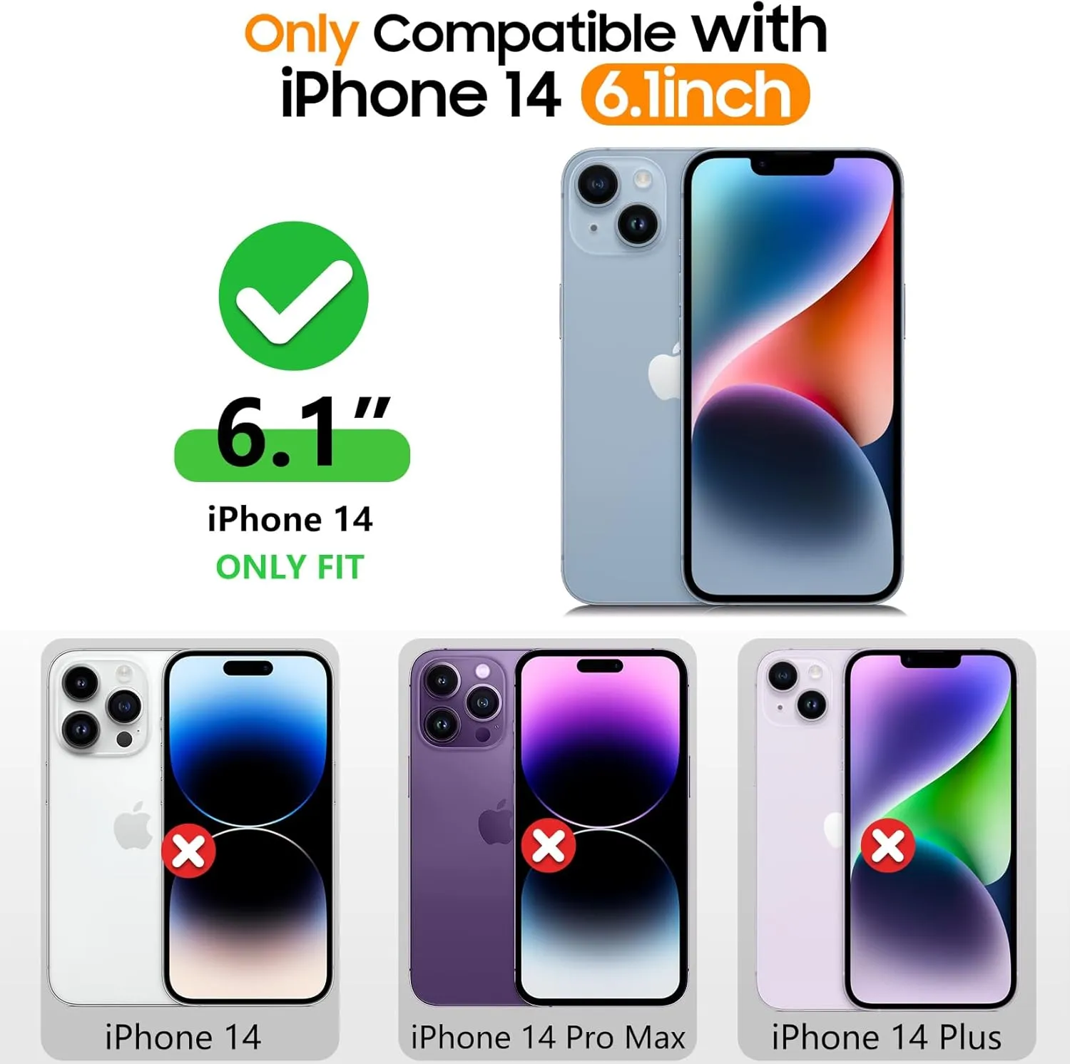 Temdan Magnetic for iPhone 14 Case Waterproof [Compatible with MagSafe] [IP68 Underwater] [Built-in 9H Tempered Glass Camera Lens & Screen Protector] Full Body Shockproof Phone Case Black