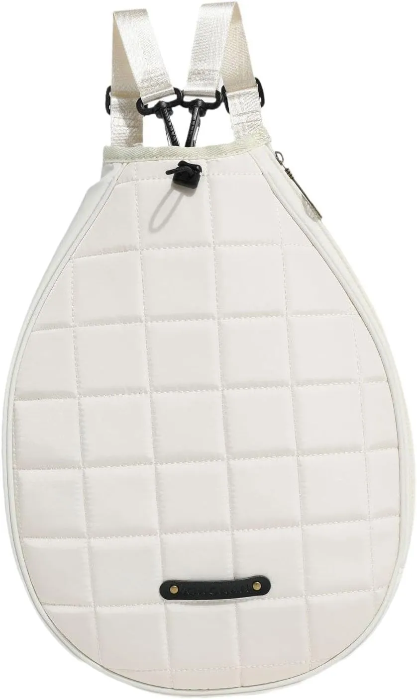 Tennis Backpack,Tennis Racket Bag,Racket Carry Bag,Polyester Women Portable Shoulder Bag,Crossbody Bag, White