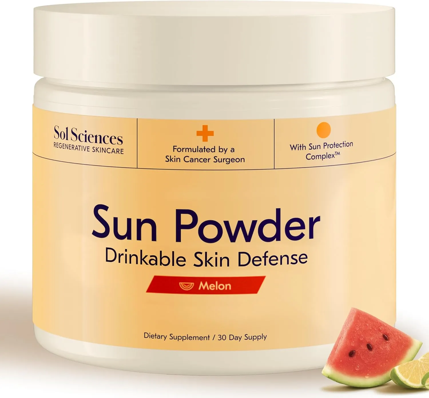 The First 3-in-1 Drinkable Skincare, by World-Class Dermatologist & Skin Surgeon, Regenerative Formula, Nicotinamide, Collagen Peptides, Biotin, Glutathione (30 Servings, Melon Sunrise)
