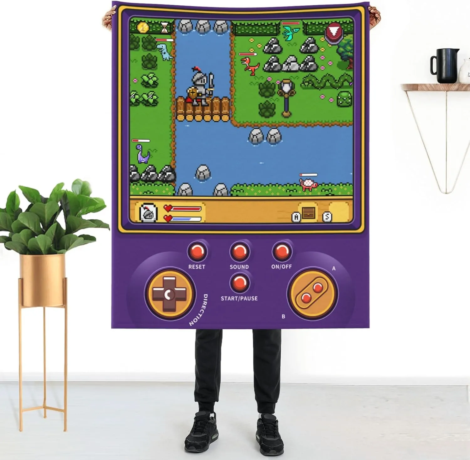 Throw Gameboy Gamer Plush Bed Blanket Lightweight Comfy Premium Flannel Warm Blanket Ultra-Soft Print Stitching Throw All Season Use S (50'x40')