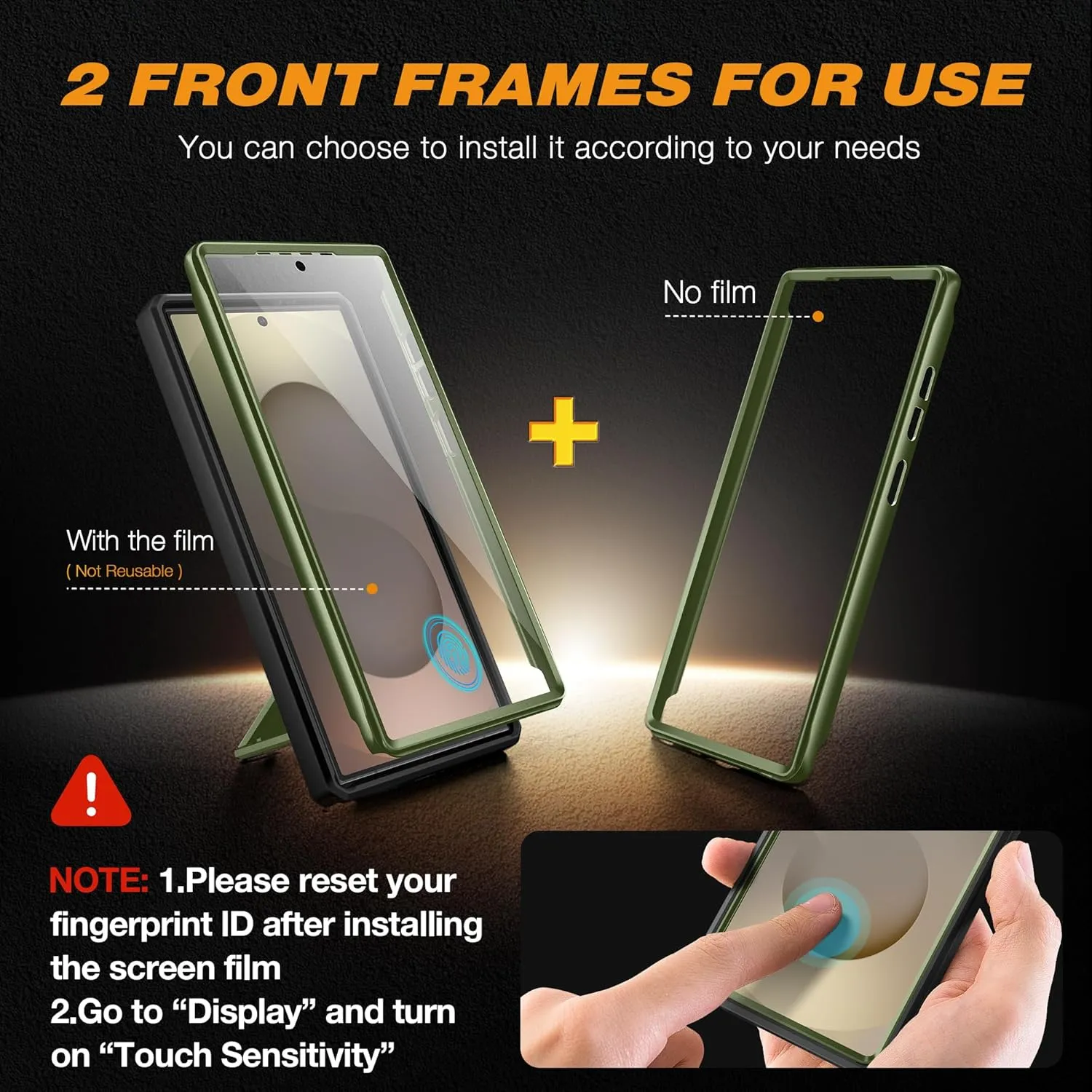 TONGATE for Samsung Galaxy S25 Ultra Case, [Built-in Slide Camera Cover & Screen Protector] [2 Front Frames] Full-Body Heavy Duty Shockproof S25 Ultra Phone Case with Stand & Belt Clip Holster, Green