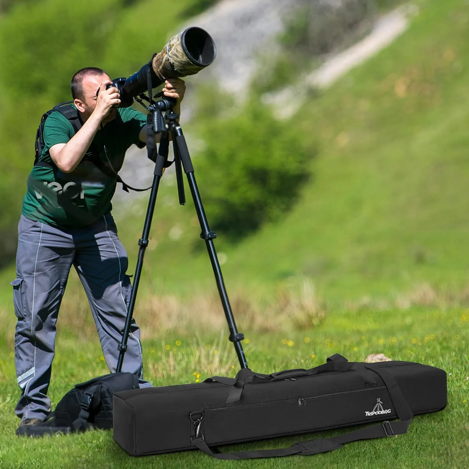 TORIBIO 50" Multifunctional Tripod Bag,Heavy Duty Tripod Carrying Case, Tripod Case for Music Stand,Mic Stand, Speakers Stand, Tripods, Lights, Boom Stand, Cameras, Monopods Stand