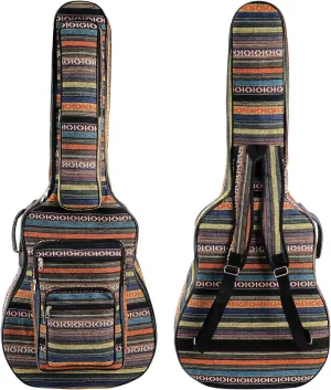 Tosnail 43 Inch Acoustic Guitar Gig Bag with Backpack Strap and 5 Pockets, Bohemian Vintage Guitar Storage Case Bag