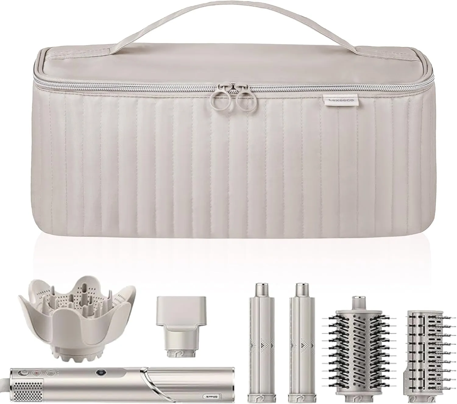 Travel Carrying Case for Hair Dryer Shark Flexstyle Dyson Airwrap Brush Hair Accessories Tools Storage Bag for Revlon Hairdryer Styler Organizer (Camel)