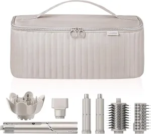 Travel Carrying Case for Hair Dryer Shark Flexstyle Dyson Airwrap Brush Hair Accessories Tools Storage Bag for Revlon Hairdryer Styler Organizer (Camel)