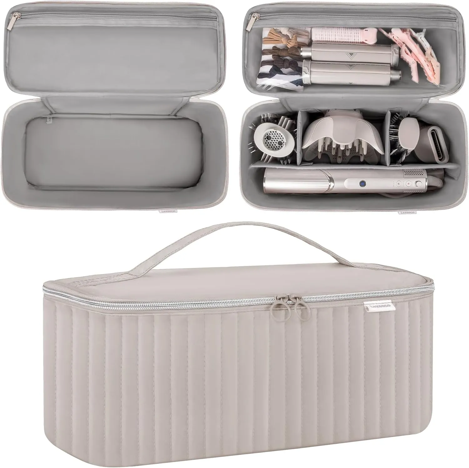 Travel Carrying Case for Hair Dryer Shark Flexstyle Dyson Airwrap Brush Hair Accessories Tools Storage Bag for Revlon Hairdryer Styler Organizer (Camel)