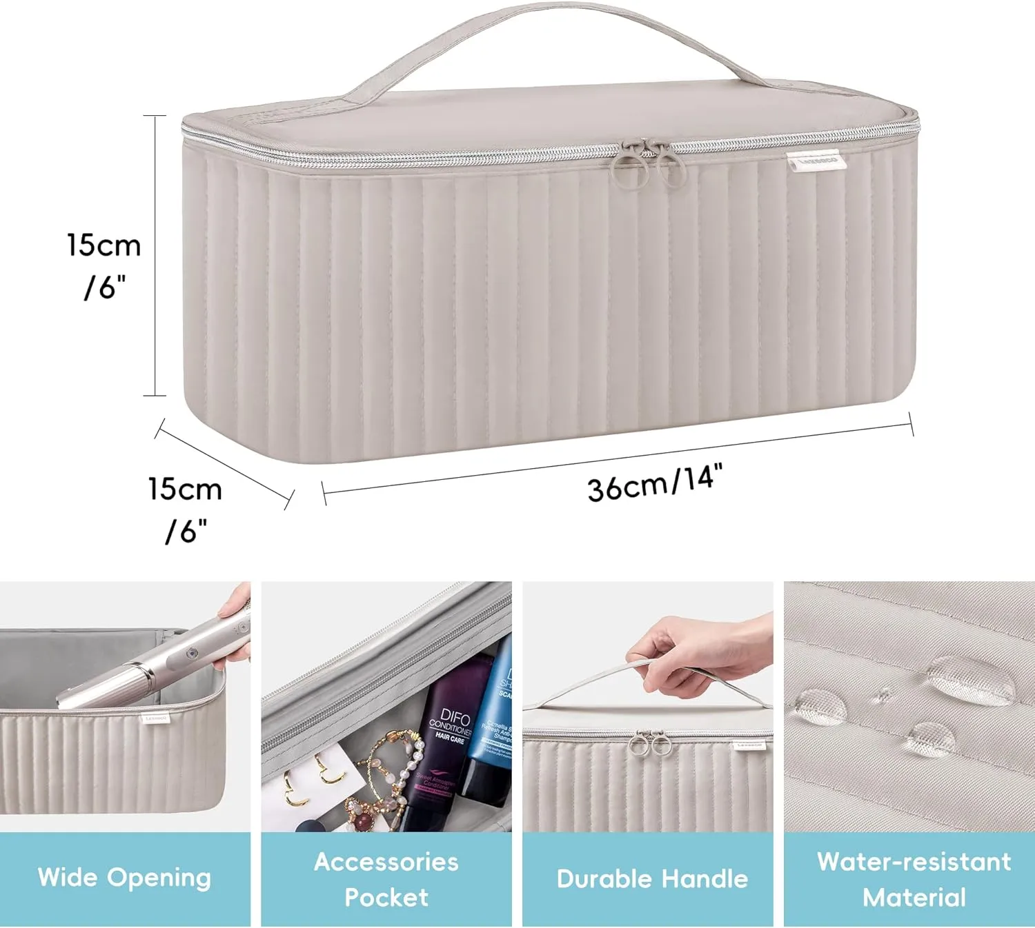Travel Carrying Case for Hair Dryer Shark Flexstyle Dyson Airwrap Brush Hair Accessories Tools Storage Bag for Revlon Hairdryer Styler Organizer (Camel)