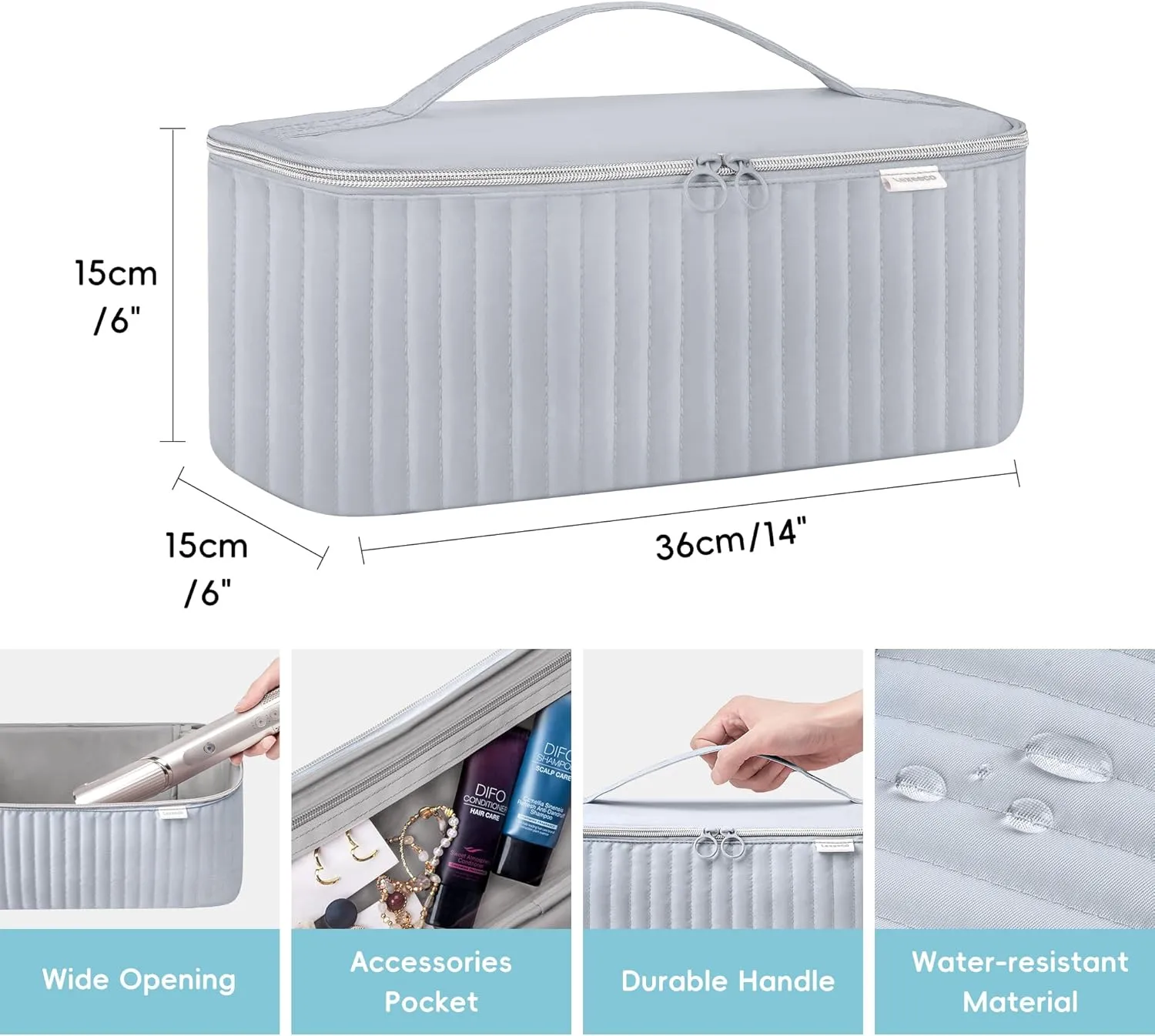 Travel Carrying Case for Hair Dryer Shark Flexstyle Dyson Airwrap Brush Hair Accessories Tools Storage Bag for Revlon Hairdryer Styler Organizer (Silver Gray)