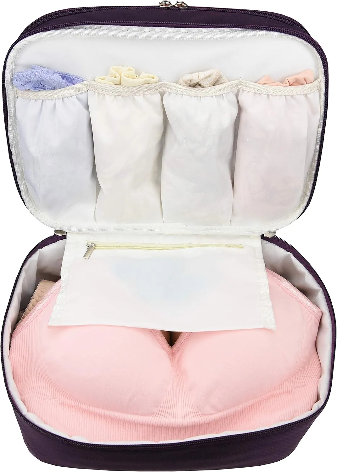Travel Organizer Underwear Bag - Large Double Layer Packing Storage Bag – Fits Large Bra, Socks, Underpants, Cosmetic, Toiletry kit