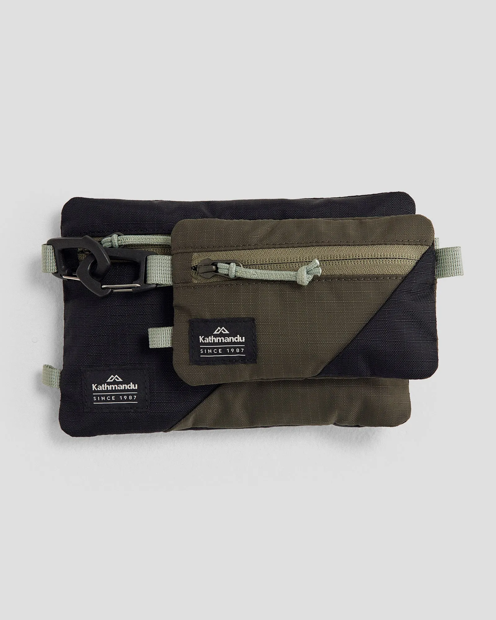 Travel Pouch - Two pack - Black Stingray/Dark Moss