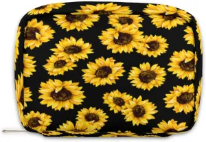 Travel Toiletry Bag for Women Travel Makeup Bag Organizer Cute Small Make Up Bag for Traveling Women Cosmetic Bag, Waterproof Shaving Bag for Men Travel Essentials Toiletries (Sunflower)