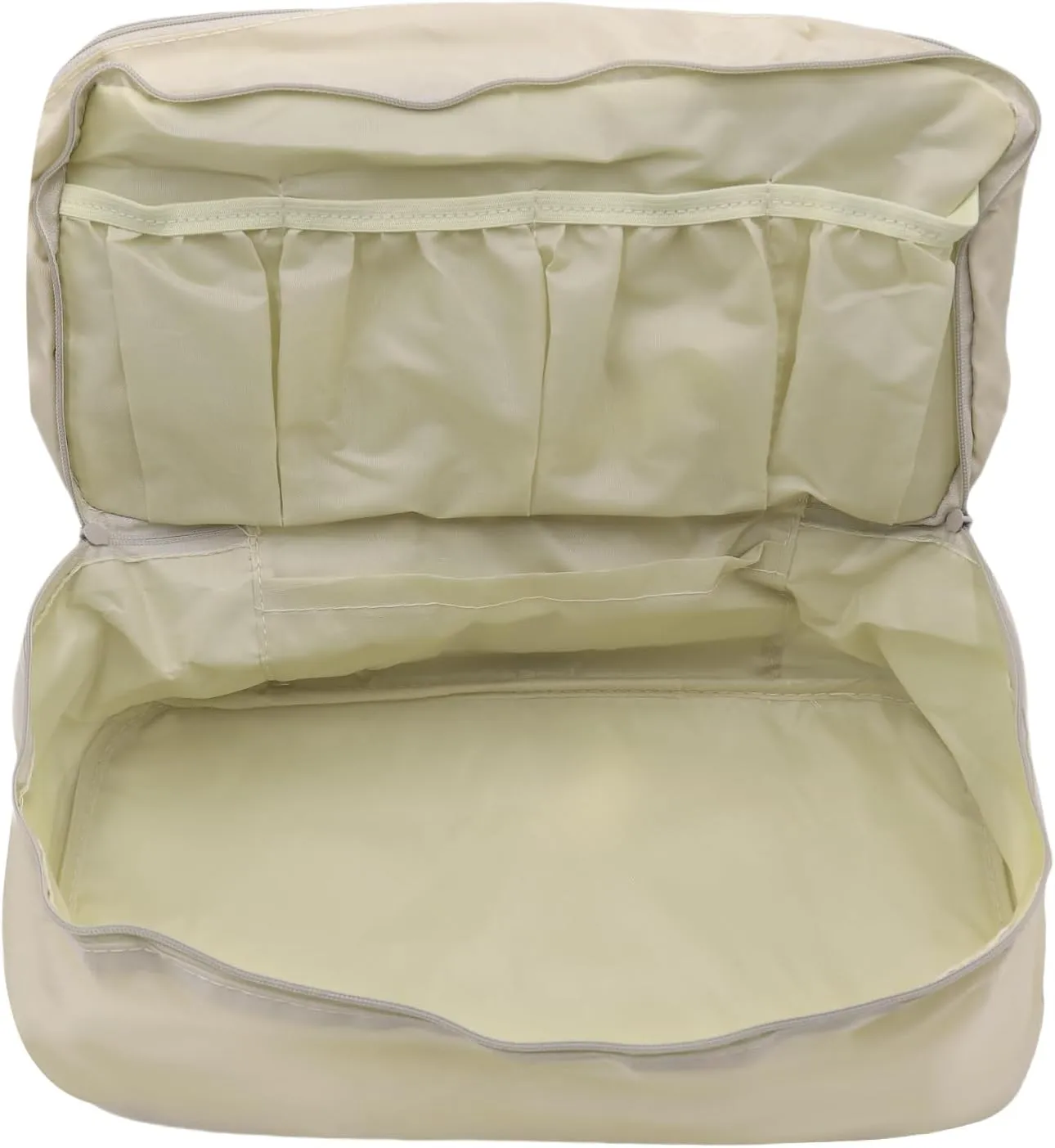 Travel Underwear Organizer Bag Lightweight Double Layer Large Capacity Pack Cube Lingerie Socks Cosmetic Bag,Beige 8#