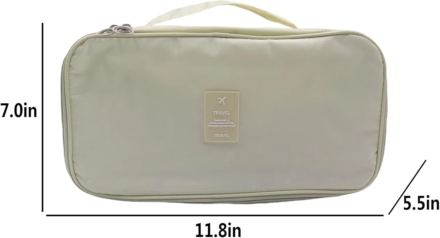 Travel Underwear Organizer Bag Lightweight Double Layer Large Capacity Pack Cube Lingerie Socks Cosmetic Bag,Beige 8#