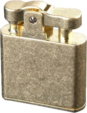 Trench Kerosene lighters, Push-to-Start, Refill with Fuel, Open Flame, Vintage Wheel Lighter, Suitable for Campfires, Gift (Fuel not Included)(Brass)