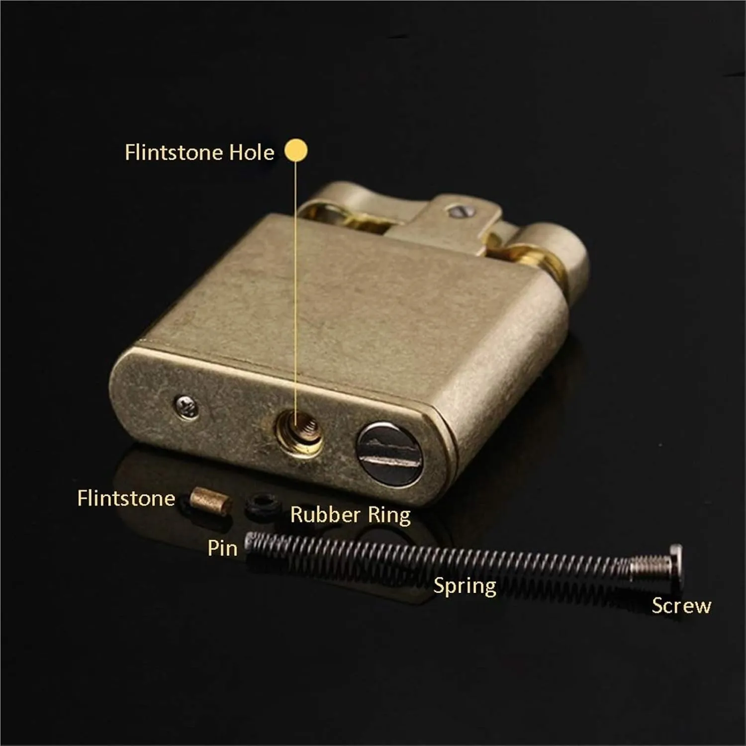 Trench Kerosene Lighters, Push-to-Start, Refill with Fuel, Open Flame, Vintage Wheel Lighter, Suitable for Campfires, Gift(Silver)