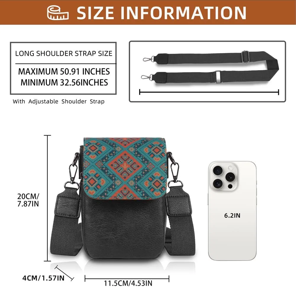 Trendy Small Crossbody Bag for Women Leather Cell Phone Purse with Triple Compartments & Card Slots, Lightweight Shoulder Bag