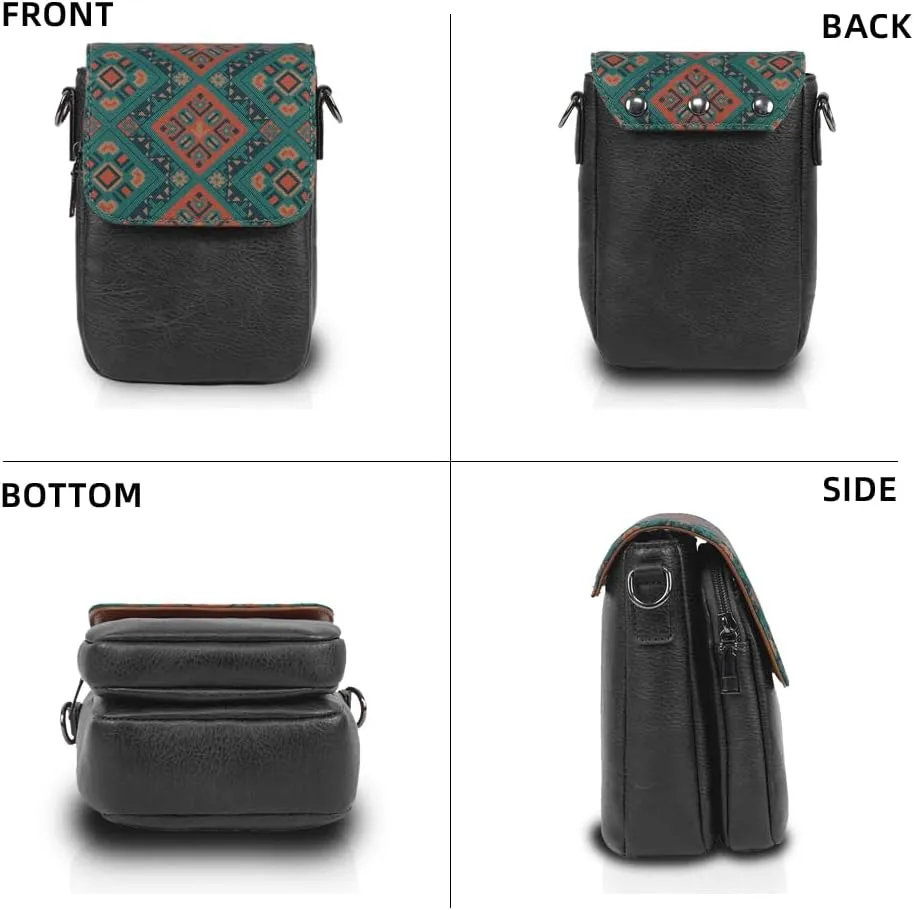 Trendy Small Crossbody Bag for Women Leather Cell Phone Purse with Triple Compartments & Card Slots, Lightweight Shoulder Bag