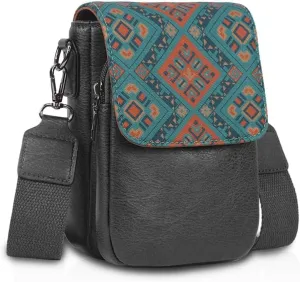 Trendy Small Crossbody Bag for Women Leather Cell Phone Purse with Triple Compartments & Card Slots, Lightweight Shoulder Bag
